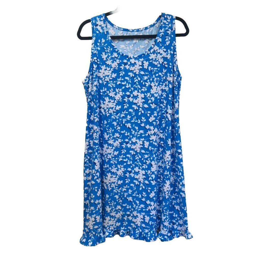 NWT Draper James Womens Ditsy Floral Sleep Dress Size L/XL Blue Sleeveless
